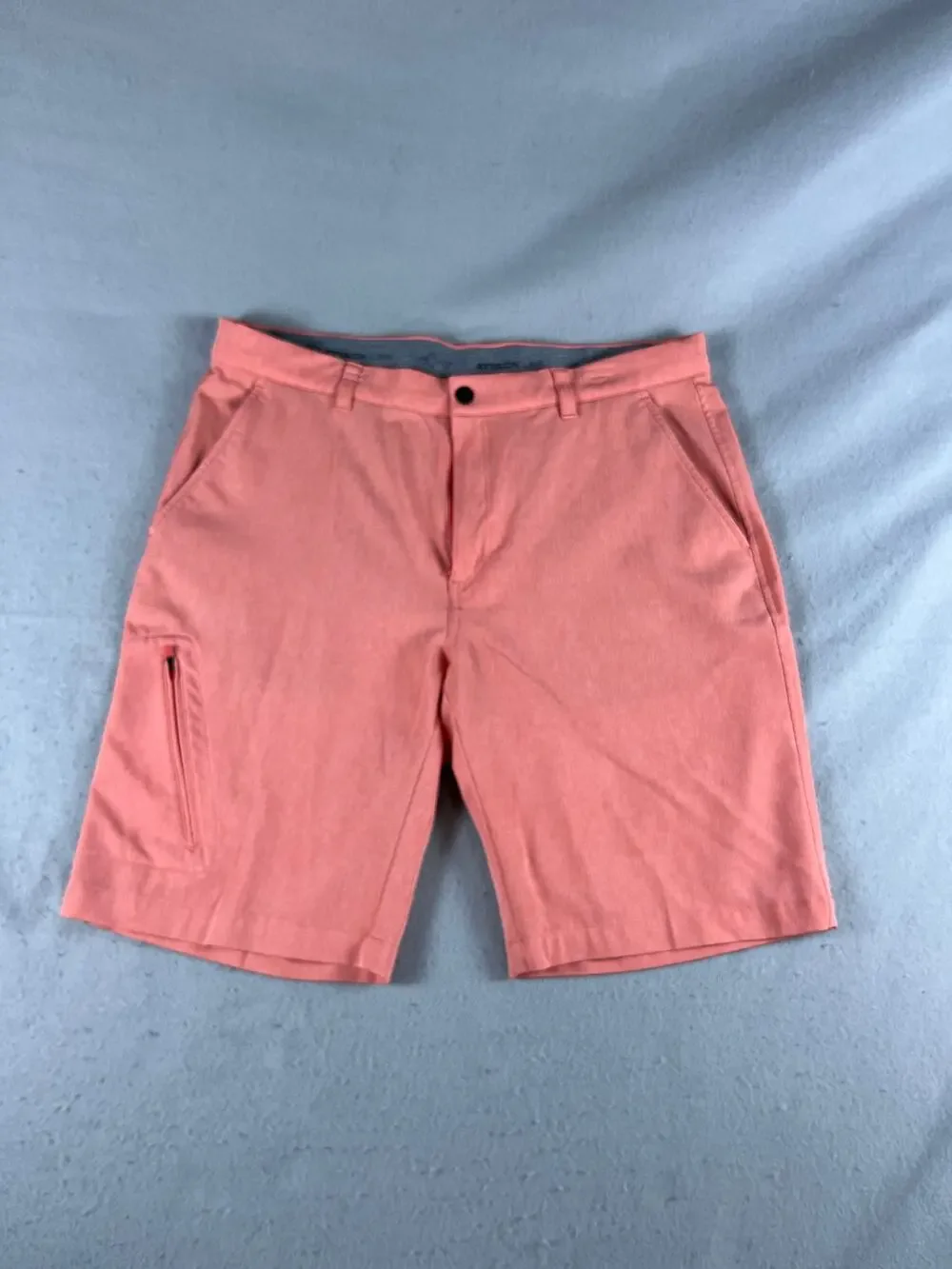 Greg Norman Attack Life Golf Shorts Mens 35 Pink Zip Pocket Outdoor Sport Active